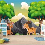 Αυτοκόλλητη ταπετσαρία - Ζωάκια στο δάσος