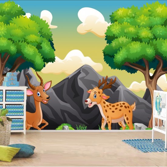 Αυτοκόλλητη ταπετσαρία - Ζωάκια στο δάσος