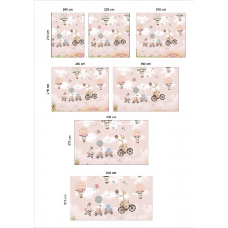 Αυτοκόλλητη ταπετσαρία - Ζωάκια με αερόστατα