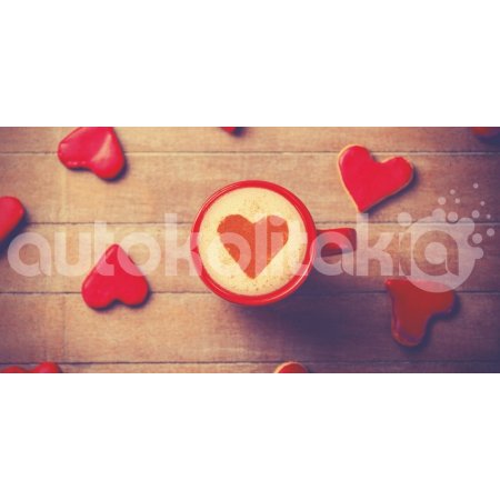 Πίνακας - Τυπωμένος σε καμβά - Καρδιά σε καφέ Πίνακας - Τυπωμένος σε καμβά - Καρδιά σε καφέ