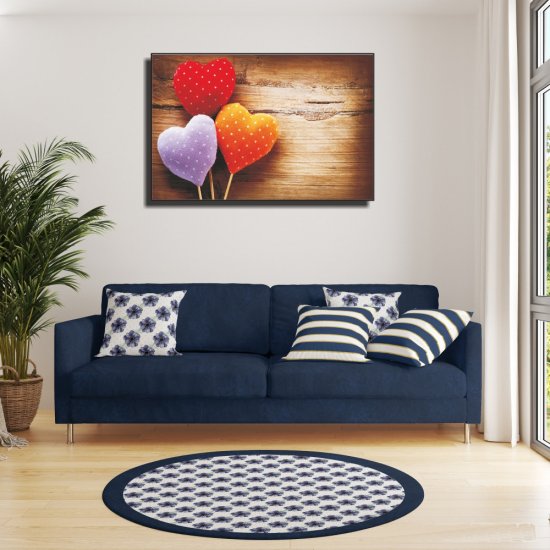 Πίνακας σε καμβά - Χρωματιστές καρδιές