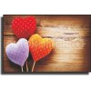 Πίνακας σε καμβά - Χρωματιστές καρδιές
