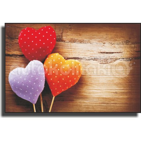 Πίνακας σε καμβά - Χρωματιστές καρδιές Πίνακας σε καμβά - Χρωματιστές καρδιές