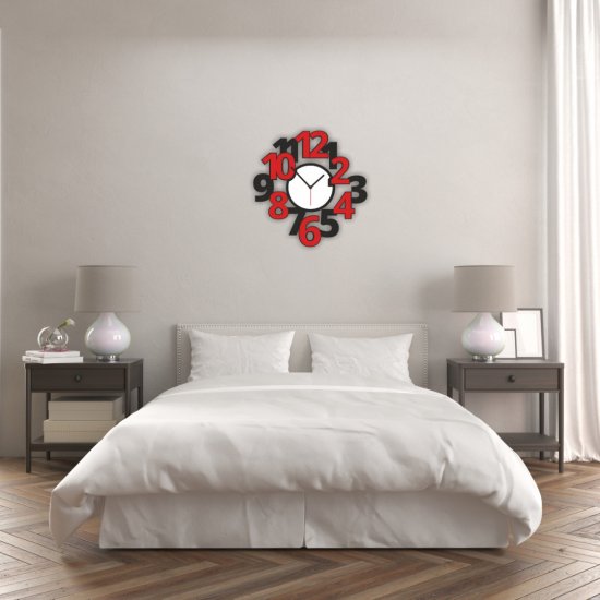 Ρολόι τοίχου - Κόκκινο μαύρο Ρολόι τοίχου - Κόκκινο μαύρο