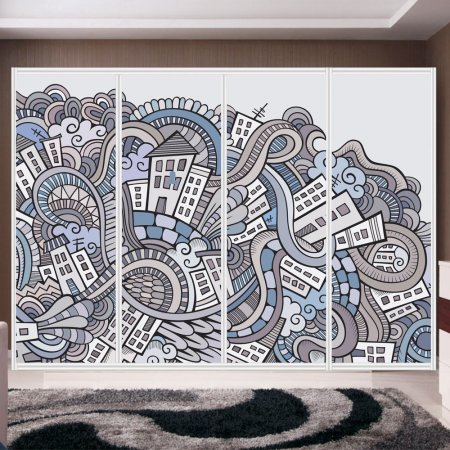 Αυτοκόλλητο ντουλάπας - Abstract city