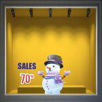 Αυτοκόλλητο χειμερινών εκπτώσεων - Χιονάθρωπος εκπτώσεις