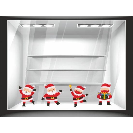 Χριστουγεννιάτικο Αυτοκόλλητο - Χαρούμενος Άγιος Βασίλης (4 Τεμάχια)