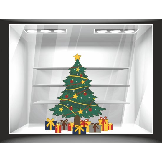 Window sticker - Christmas Tree With Gifts