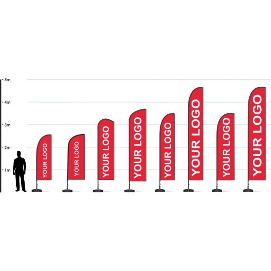 Flying Banner 3.3 Μέτρα ύψος (εκτύπωση 75cm x 300cm) Flexible Metallic