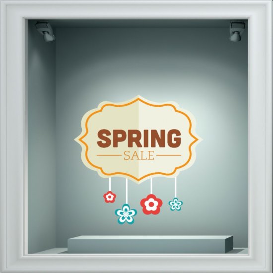 Αυτοκόλλητο βιτρίνας - Άνοιξη - Ανοιξιάτικες Εκπτώσεις 20