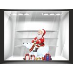 Window sticker - Santa Claus With Bear