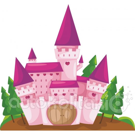 Αυτοκόλλητο τοίχου - Ροζ κάστρο Αυτοκόλλητο τοίχου - Ροζ κάστρο