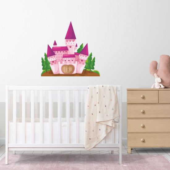 Αυτοκόλλητο τοίχου - Ροζ κάστρο Αυτοκόλλητο τοίχου - Ροζ κάστρο