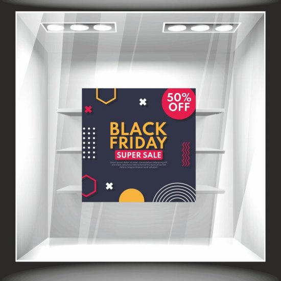 Αυτοκόλλητο Εκπτώσεων - Black Friday 91