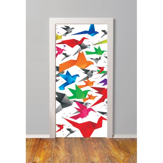 Αυτοκόλλητο πόρτας - Πουλιά Τανγκραμ Αυτοκόλλητο πόρτας - Πουλιά Τανγκραμ