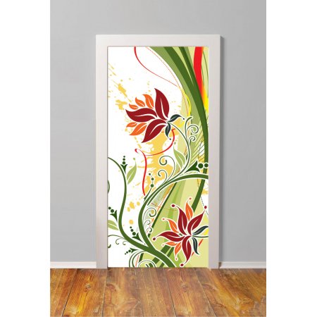 Αυτοκόλλητο πόρτας - Fashion flowers