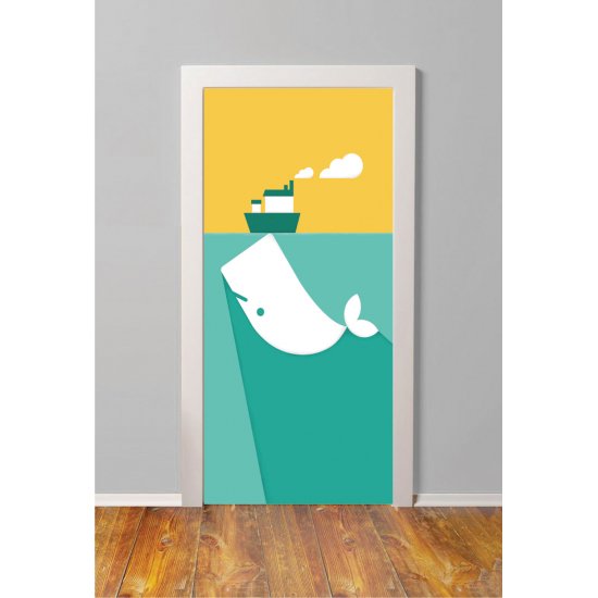 Αυτοκόλλητο πόρτας - Φάλαινα Αυτοκόλλητο πόρτας - Φάλαινα