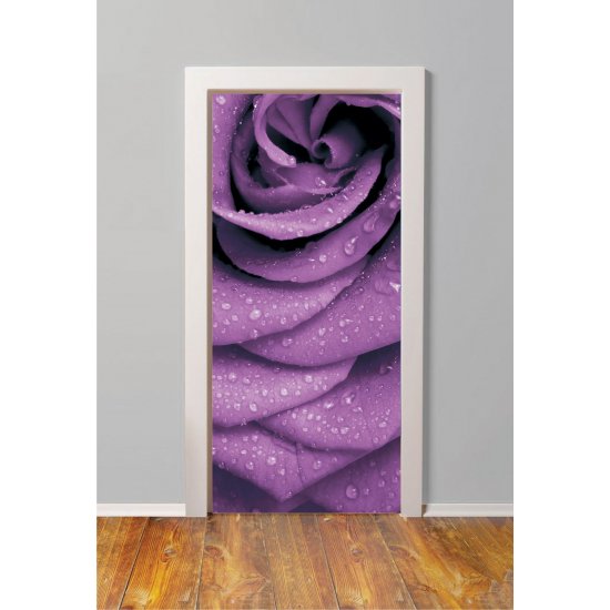 Αυτοκόλλητο πόρτας - Μωβ τριαντάφυλλο Αυτοκόλλητο πόρτας - Μωβ τριαντάφυλλο