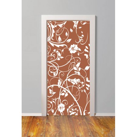 Αυτοκόλλητο πόρτας - Ρετρό λουλούδια