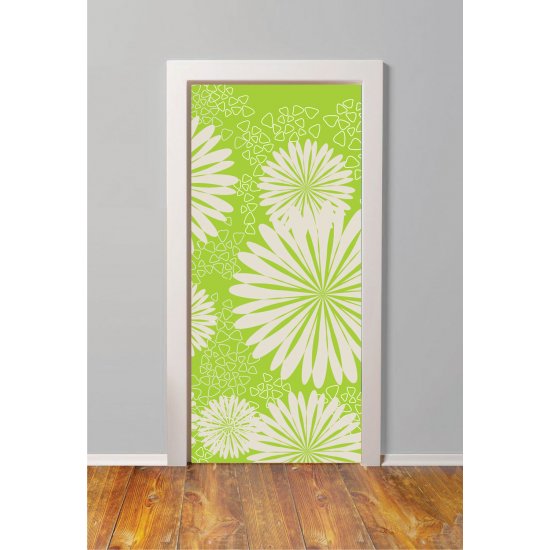 Αυτοκόλλητο πόρτας - Λευκά άνθη Αυτοκόλλητο πόρτας - Λευκά άνθη