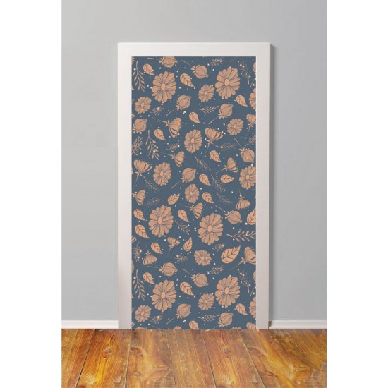 Αυτοκόλλητο πόρτας - Vintage λουλούδια