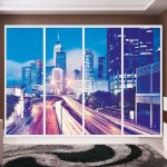 Αυτοκόλλητο ντουλάπας - Νύχτα στην Πόλη