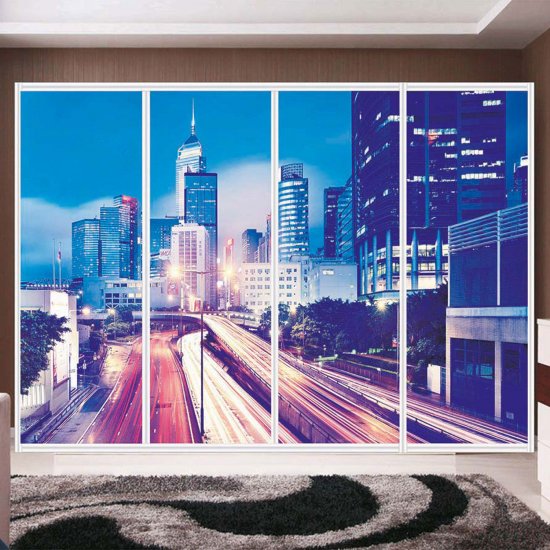 Αυτοκόλλητο ντουλάπας - Νύχτα στην Πόλη