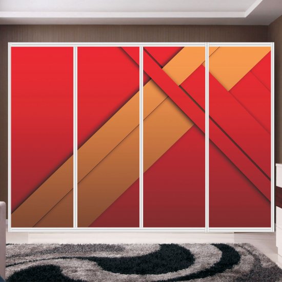 Αυτοκόλλητο ντουλάπας - Κόκκινο - πορτοκαλί Αυτοκόλλητο ντουλάπας - Κόκκινο - πορτοκαλί