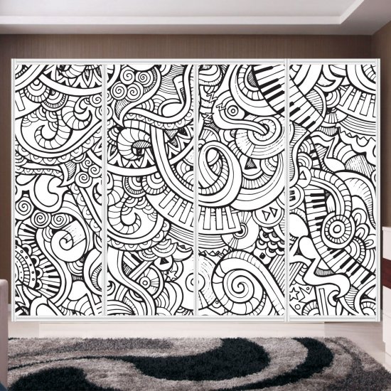 Αυτοκόλλητο ντουλάπας - Αφηρημένα πλήκτρα