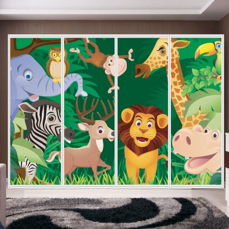 Αυτοκόλλητο ντουλάπας - Cartoon animals