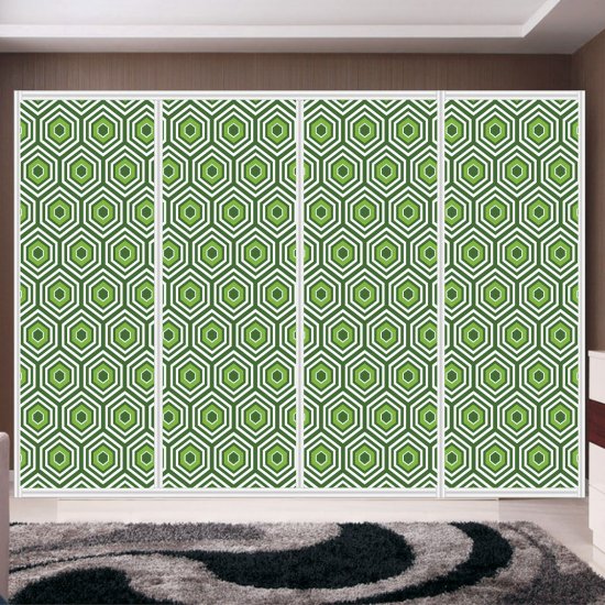 Αυτοκόλλητο ντουλάπας - Πράσινα εξάγωνα Αυτοκόλλητο ντουλάπας - Πράσινα εξάγωνα
