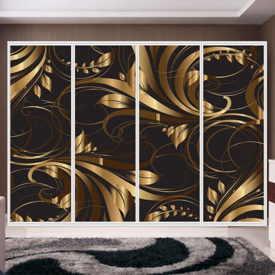 Αυτοκόλλητο ντουλάπας - Χρυσά φύλλα