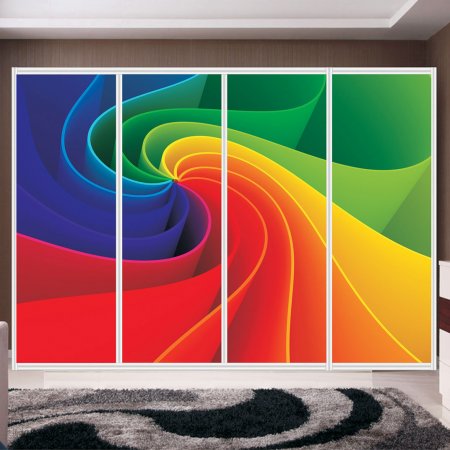 Αυτοκόλλητο ντουλάπας - Φτερωτή χρωμάτων