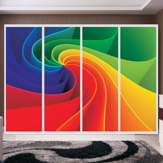 Αυτοκόλλητο ντουλάπας - Φτερωτή χρωμάτων