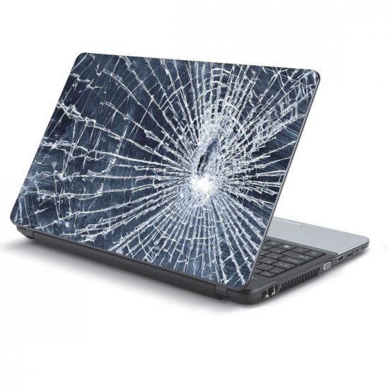 Αυτοκόλλητο Laptop - Cracked glass
