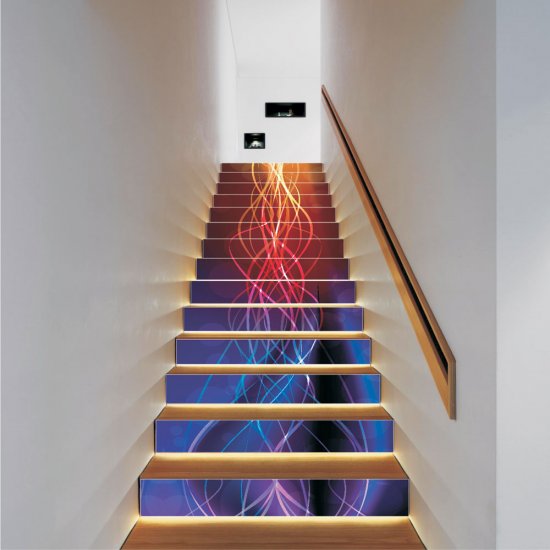 Αυτοκόλλητο σκάλας (Τιμή ανά τεμάχιο) - Colored rays