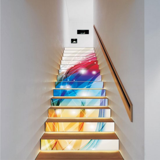 Αυτοκόλλητο σκάλας (Τιμή ανά τεμάχιο)  - Abstract colors