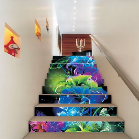 Αυτοκόλλητο σκάλας (Τιμή ανά τεμάχιο) - Abstract flowers