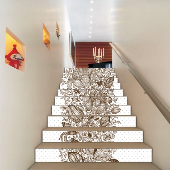 Αυτοκόλλητο σκάλας (Τιμή ανά τεμάχιο) - Vintage flowers