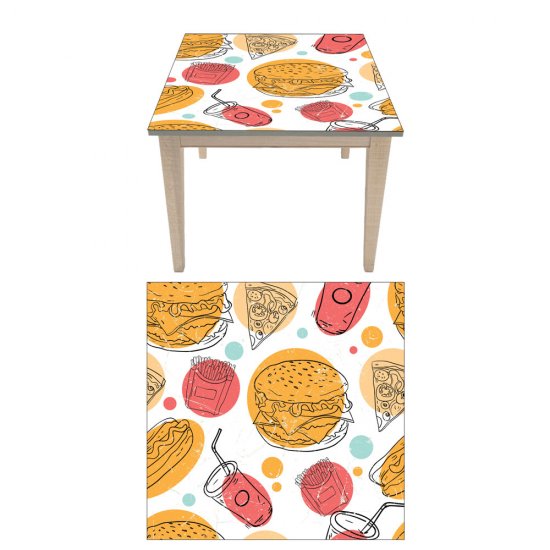 Αυτοκόλλητο τραπεζιού - Fast Food 4 Αυτοκόλλητο τραπεζιού - Fast Food 4