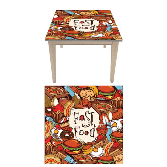 Αυτοκόλλητο τραπεζιού - Fast Food 5 Αυτοκόλλητο τραπεζιού - Fast Food 5