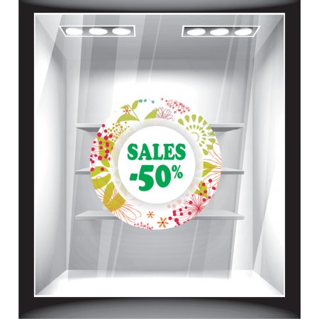 Αυτοκόλλητο βιτρίνας - Άνοιξη - Εκπτώσεις