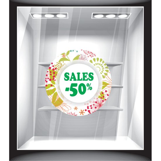 Αυτοκόλλητο βιτρίνας - Άνοιξη - Εκπτώσεις