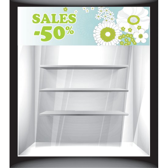 Αυτοκόλλητο βιτρίνας - Άνοιξη - Εκπτώσεις 3