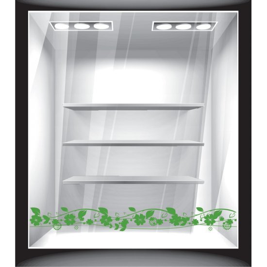 Αυτοκόλλητο βιτρίνας - Άνοιξη - Πράσινα άνθη