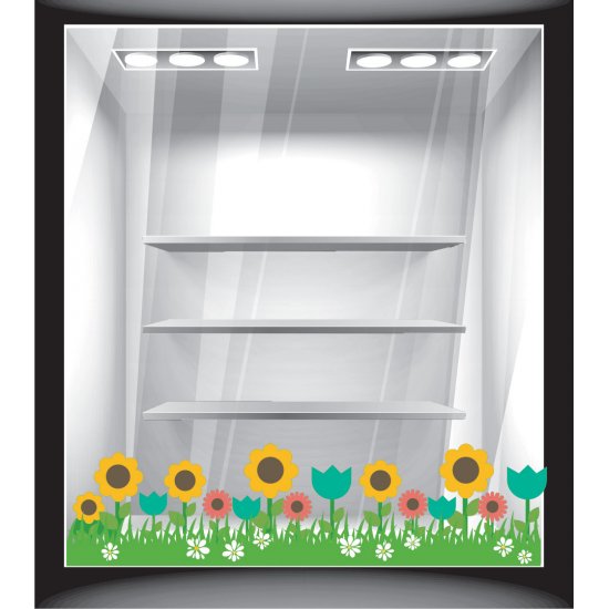 Αυτοκόλλητο βιτρίνας - Άνοιξη - Λουλούδια