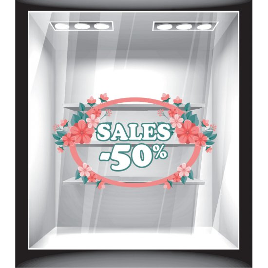 Αυτοκόλλητο βιτρίνας - Άνοιξη - Εκπτώσεις 7