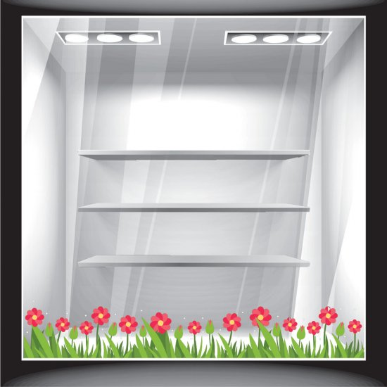 Αυτοκόλλητο βιτρίνας - Ανοιξιάτικο - Μπορντούρα 01 Αυτοκόλλητο βιτρίνας - Ανοιξιάτικο - Μπορντούρα 01