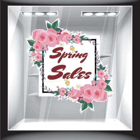 Αυτοκόλλητο βιτρίνας - Ανοιξιάτικο - Sales 08