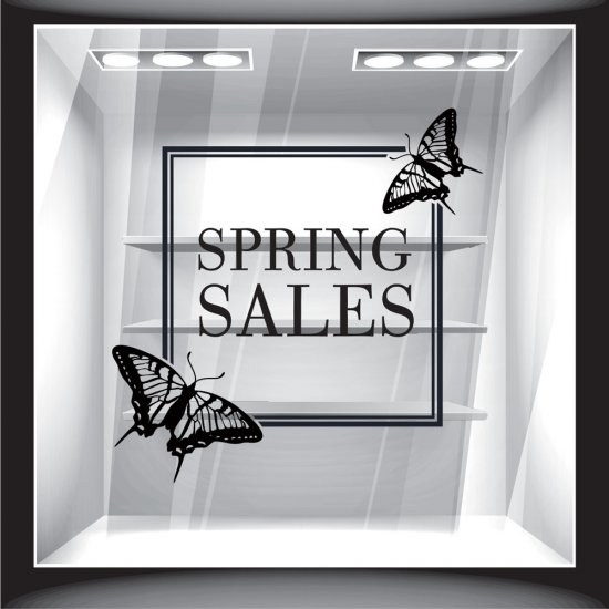 Αυτοκόλλητο βιτρίνας - Ανοιξιάτικο - Sales 09